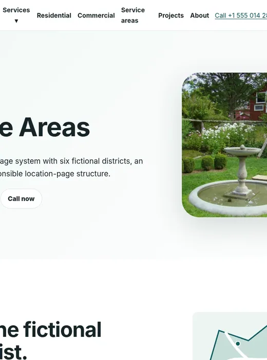 Service areas screenshot